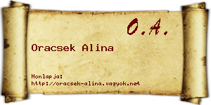 Oracsek Alina névjegykártya